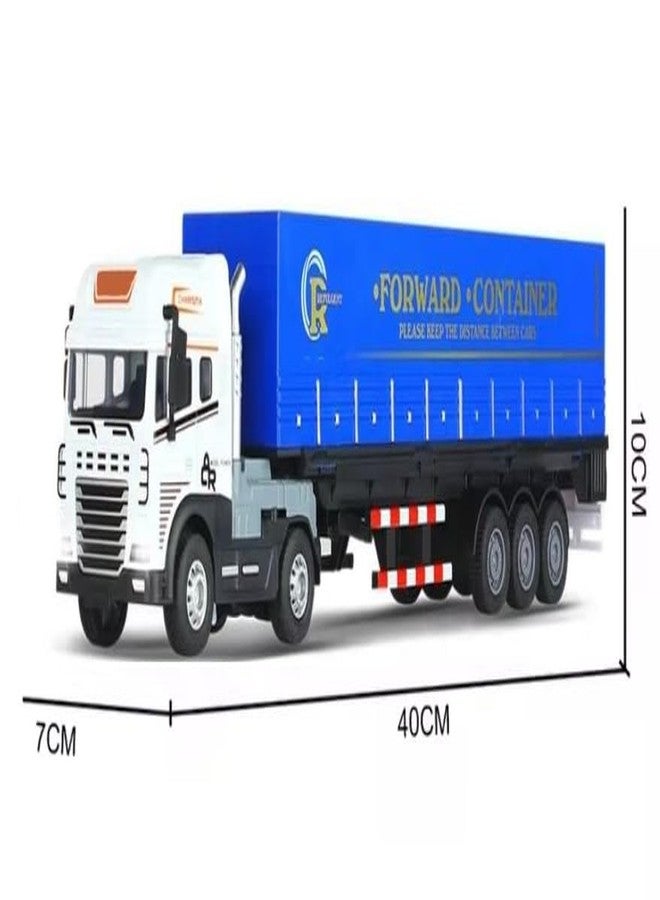 SHIPEASE شاحنة نقل لوجستية تعمل بالاحتكاك من SHIPEASE، لعبة للأطفال من الأولاد والبنات، حجم كبير 1:24، نموذج من سبيكة مصبوبة، شاحنة حاويات بضائع مع ضوء وصوت، مركبة سحب للخلف (عبوة من قطعة واحدة، متعددة الألوان) - Image 3